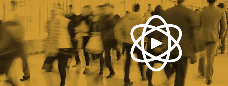 Media Research - people walking through a causeway